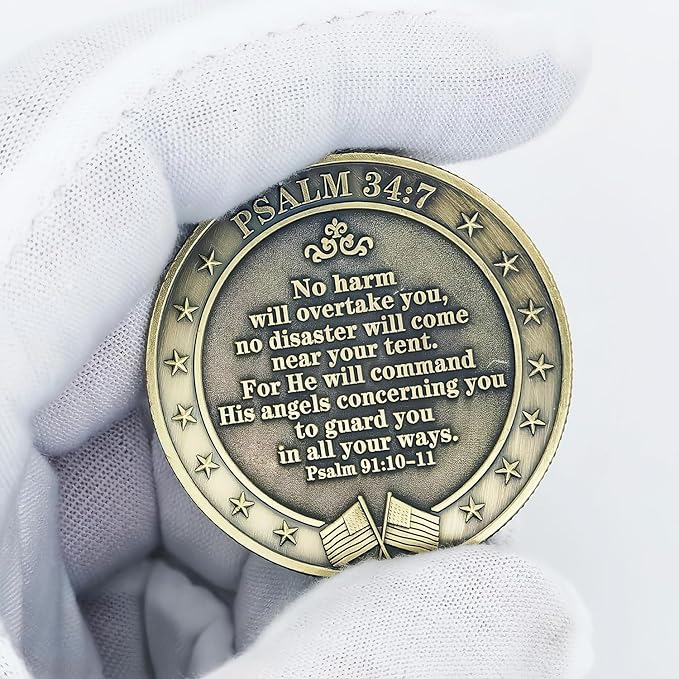 The Archangel Michael Challenge Coin Christian Coin Bible Verse Angel Coin As Catholic Gifts (Single Coin)