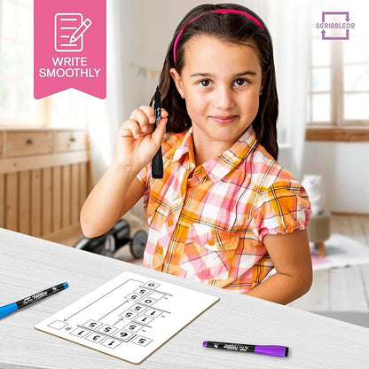 SCRIBBLEDO Dry Erase Division White Board 9x12Inch Small Division Chart Durable Portable Double Sided Math Manipulatives Practice Whiteboard for Kids Students Classroom and Home Long Division Lapboard