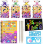 24 Pack Scratch Art Paper Rainbow Sets Scratch Off Art Notebook Crafts Easter Gifts Magic Scratch Off Set Crafts Supplies Games Easter Christmas M
