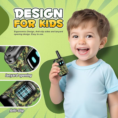 Toys for 3-8 Year Old Boys: comedyfun Mini Robots Walkies Talkies 2 Pack Christmas Birthday Gifts for 3 4 5 6 7 8 Year Old Boys Grandkids Toys Age 5 6 7 8 Stocking Stuffers Hiking Camping