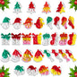 32Pcs Christmas Mini Pop Keychain Fidget Toys, Mini Pop Bubble Christmas Fidget Toy, Silicone Mini Pop Toys Bulk for Kids Anxiety Stress Reliever for Adults