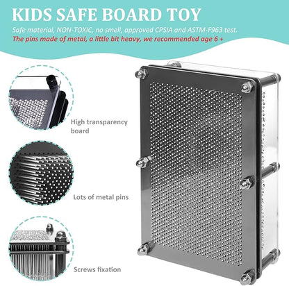 MICKYU Metal 3D Pin Art Sensory Toys Board Games for Kids 8-12