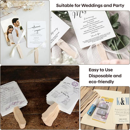 8" Jumbo Wood Wavy Popsicle Sticks,50 Pcs Fan Sticks,Fan Handles,Extra Large Natural Wood Craft Sticks,Jumbo Sticks for Wedding Programs,Waxing,Craft Project,DIY Classroom Crafts,Woodcraft