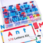 Gamenote Classroom Magnetic Letters Kit 178 Pcs with Double-Side Magnet Board - Foam Alphabet Letters for Kids Spelling and Learning