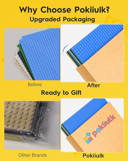Classic Baseplates Building Plates-Pack of 20 Large 10" x 10" Building Bricks Compatible with All Major Brands,Perfect STEM Gift for Builders（Multicolored）