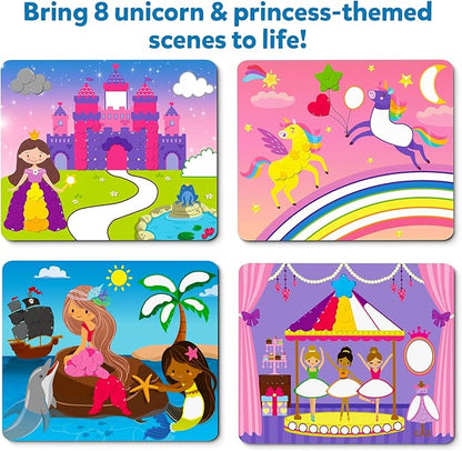 Skillmatics Dot It Sticker Art - Unicorns & Princesses, Mess-Free Craft Kits, 500+ Stickers, Stocking Stuffers, DIY Scrapbooking, Travel Activity, Christmas Gifts for Girls & Boys Ages 3, 4, 5, 6, 7