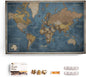Canvas World Map with Cork Pin Board - English Lettering - Decorative Wall Decoration for All Rooms - Canvas Pictures with World Map Motif (90x60 cm, Pattern 13)