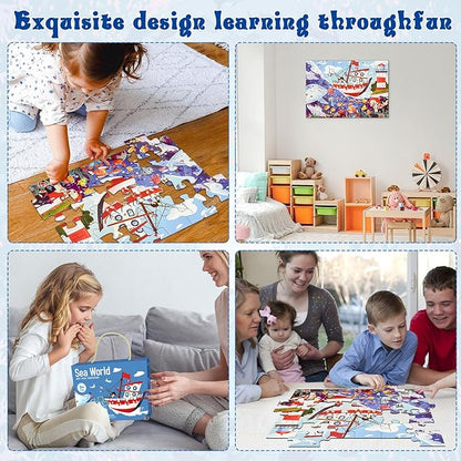 Jumbo Floor Puzzle for Kids,Large Jigsaw Puzzles 24 Piece for Kids Ages 3-5 (sea World)