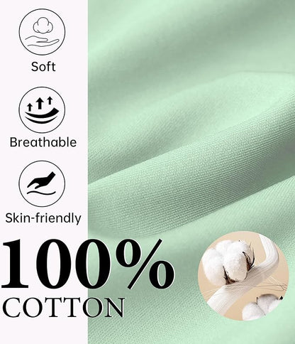 CF Womens 100% Cotton Pajamas Set Button Down Pjs Sets Short Sleeve Top & Long Pants Sleepwear Comfy Loungewear with Pockets
