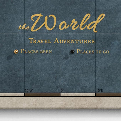Canvas World Map with Cork Pin Board - English Lettering - Decorative Wall Decoration for All Rooms - Canvas Pictures with World Map Motif (70x50 cm, Pattern 18)
