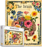 Brains Flowers Art Jigsaw Puzzle Vintage Human Organ/Anatomy 1000 Pieces Puzzles Game Floral Jigsaw Puzzles for Adults Home Decor Family Puzzle Perfect for Game Nights Ideal Gift Choice 20 x 27