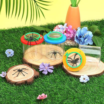 Coopay 3 Pieces Magnifying Insect Box - Bug Viewer, Critter Insect Cage, Container, Bug Catcher Cage, Jar Collecting Kit for Children, Kids Science Nature Exploration Tools