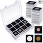 Vicenpal 50 Pcs Silver Dollar Coin Holder Clear Coin Capsules with Foam Gasket Acrylic Organizer Morgan Dollar Collection Case Display Box Plastic Storage Protectors 20/25/30/35/40mm