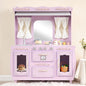 Kids Kitchen playset，Wooden Play Kitchen with Realistic Design，Kids Play Kitchen with Plenty of Play Features，Fine Gift for Ages 3+,Purple
