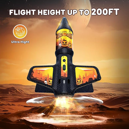 Rocket Launcher for Kids with Launch Set Up to 200 Ft Air Model Rocket Toy with Parachute, Space Ship Outdoor Toys for Ages 8-13 Boy Birthday Gift Birthday Gift for Kids