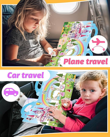 Reusable Sticker Book for Toddlers 2-4 Years, Stickers for Kids, Toddler Craft Activities, Toddler Travel Toys Ages 2+ Boy Girl Birthday Gifts