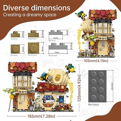 Mini Bricks Honey Workshop Building Blocks, Simulation Architecture Toy for Girls and Boys Ages 6+ - Gift Easter, Birthday, Christmas (1242 PCS)