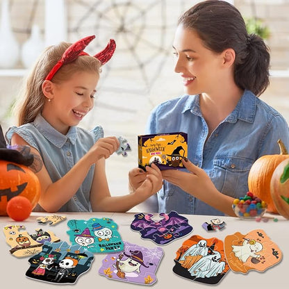 Halloween Party Favor for Kids - 24 Pack Jigsaw Puzzles in Theme Designs for Trick or Treating, Goodie Bag Filler, Miniatures Novelty Toy, School Classroom Rewards
