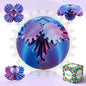 Gear Ball-3D Printed Gear Sphere,3D Printed Spin Ball Cube Fidget Toy,The Steampunk Whirling Wonder Fidget Ball Toy(Red Blue)