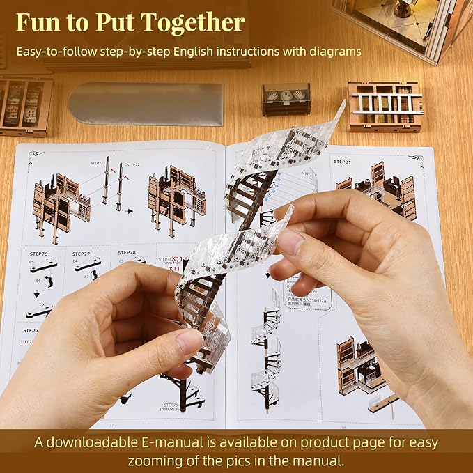 Book Nook Kit, DIY Booknook Miniature House Tiny House 3D Wooden Puzzle Dollhouse Kit for Adults and Teens (Law Library)
