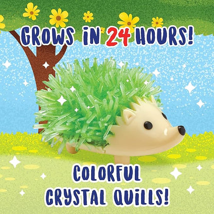 MindWare Crystal Growing Kits: Hedgehogs Bright Colors Set of 2 – Cute DIY Crystal Growing Kits for Kids & Teens – Funky mini Science Experiment in an 9pc kit – Crystals Grow in 24 Hours