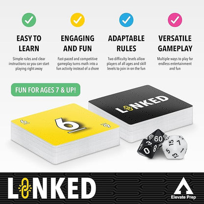 Linked Math Game | The Game of Quick Thinking and Number Linking | Fun and Engaging Math Activity for Kids Ages 7+ | Practice Addition, Subtraction, Multiplication, and Division
