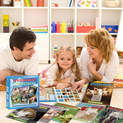 6 Pcs Paint by Sticker Books for Kids Ages 4-8 - Sticker by Number Activity Books with 48 Animals Dogs Cats Pictures Fun Art Puzzle Crafts for Toddlers Ages 3-5 Girls Boys Birthday Gift