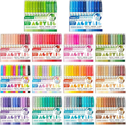 168 Colors Acrylic Gel Pens, 3D Acrylic Paint Pen with 1.0mm Bullet Tip, Gel Pens for Coloring Books, Black Paper, Glass, Fabric, Card Making, Art Crafts Supplies