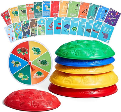 VEVOR Turtle Balance Stepping Stones, 6 PCS, Up to 220 lbs Kids Turtle Jumping Stones Steps Stones, Toddler Obstacle Course Coordination Game Toys Indoor or Outdoor Play for Children Aged 3 4 5 6 7 8+