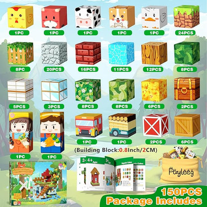 Magnetic Blocks, Forest Animals Magnet World Set, Magnetic Building Cubes for Boys Girls Age 4-8, 5-7, 8-12, STEM Montessori Sensory Toys for 3+ Toddlers, Travel Outdoor Toy Gifts for Kids