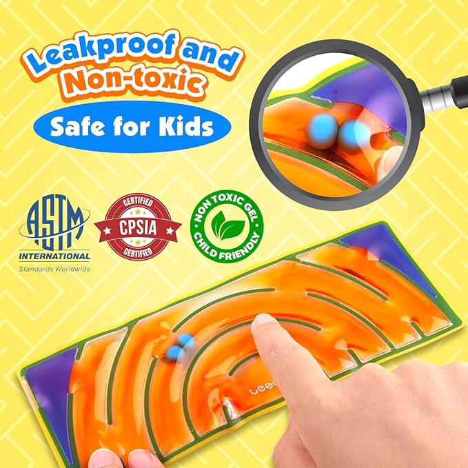 LESONG Sensory Toys for Kids: 9-Pack Squishy Sensory Maze for Autism - Fidget Toys Gel-Filled for Calming Down Travel, Classroom & Adult Office - Gifts Prizes for Kids Stocking Stuffers Goodie Bags