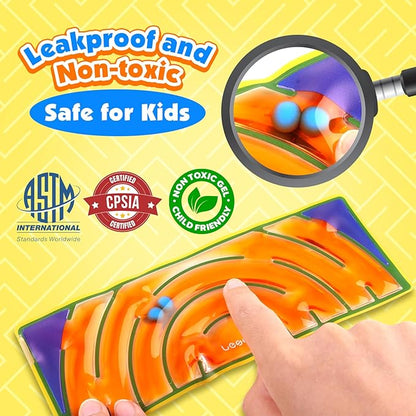 LESONG Sensory Toys for Kids: 9-Pack Squishy Sensory Maze for Autism - Fidget Toys Gel-Filled for Calming Down Travel, Classroom & Adult Office - Gifts Prizes for Kids Stocking Stuffers Goodie Bags