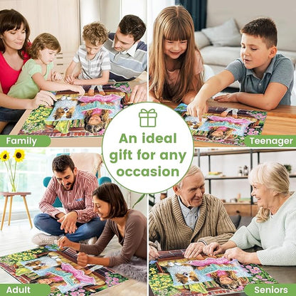 300 Pieces Girl Puzzle for Adults, Dog Jigsaw Puzzle 300 Pieces Recycled Cardboard Jigsaw Puzzles for Adults, Family Challenging Game Home Decor Gift Toy for Teens Kids Seniors 20.5×15 in