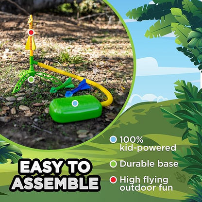 Stomp Rocket Dino-Soar Rocket Refills, 6 Rockets - Replacement Dinosaur-Themed Soft Foam Rockets for Launcher - Fun Backyard & Outdoor Kids Toys Gifts for Boys & Girls