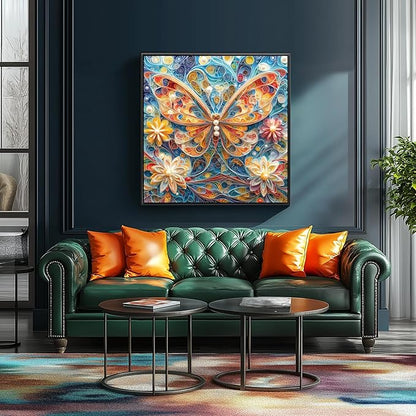 500 Piece Jigsaw Puzzles for Adults - Butterfly Quilling Art Puzzle, 20x20 Inch Challenging Adult Puzzles, Unique Artistic Brain Teaser for Solo & Family Game Night