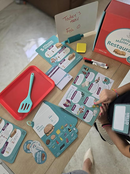 Tovla Jr. Real Restaurant Cooking Set for Kids | Montessori-Inspired STEM Kit for Ages 4+ | Hands-On Cooking Tools, Visual Recipe Cards, Educational Gift for Aspiring Chefs