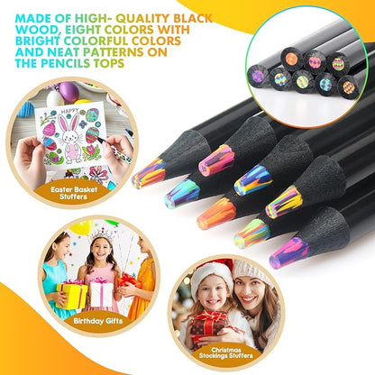 nsxsu Stocking Stuffers Art Supplies, 8 Rainbow Colored Pencils for Adults Kids, Teen Girl Gifts Trendy Stuff, Multicolored Cool Fun Pencil for Drawing Painting Sketch, School Supplies Party Favor