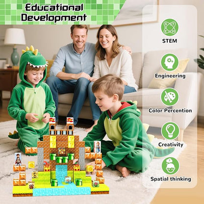 Magnetic Blocks- Magnetic Building Blocks Magnet Cube Toys Stacking, Build Forest Toys & Games Set, STEM Sensory Play, Birthday Giftsfor Kids Boys Girls Age 3 4 5 6 7 8 9 10 (54pcs 1inch)