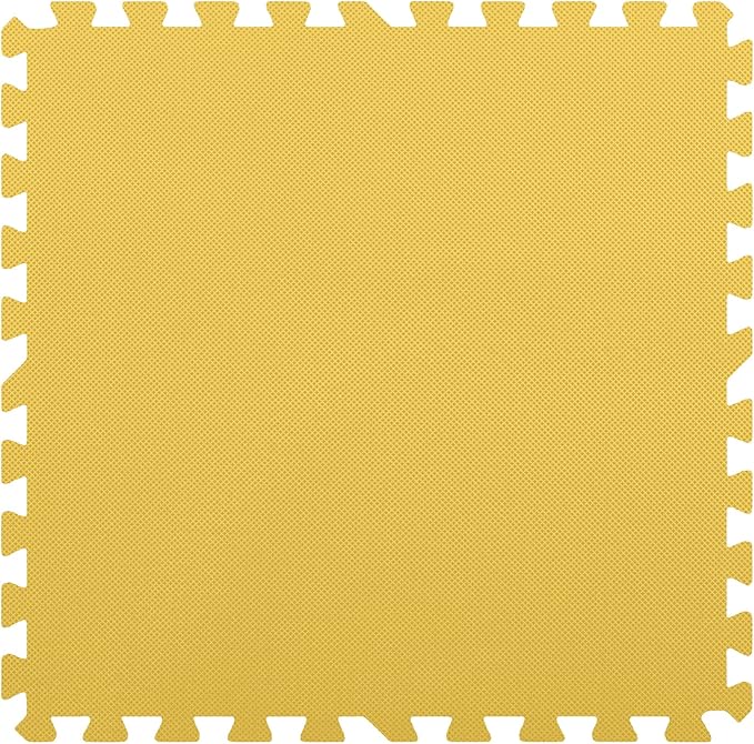 FlooringInc's 1/2" Soft Non-Toxic Baby Play Mat, Toddler Playmat, Colorful Puzzle PlayMat, Floor Mats for Kids & Babies, EVA Foam Interlocking Tiles for Nursery & Playroom | Yellow, 78 Tiles, 312 SqFt