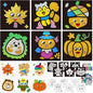 Cinrobiye 24 Set Fall Foil Art Craft Kits DIY Leaves Animals Painting Kits Art Paper Coloring Activity for Autumn Classroom Home Party Favors Thankgiving Birthday Goodie Bags Gifts Prizes (Fall)