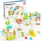 PicassoTiles Magnet Tile Building Block 80pc Marble Run Race Track Travel Size Pretend Play Toy With Launcher Lifter STEM Education Learning Magnetic Tiles Construction Kit School Boys Girls 3+ PTMG80