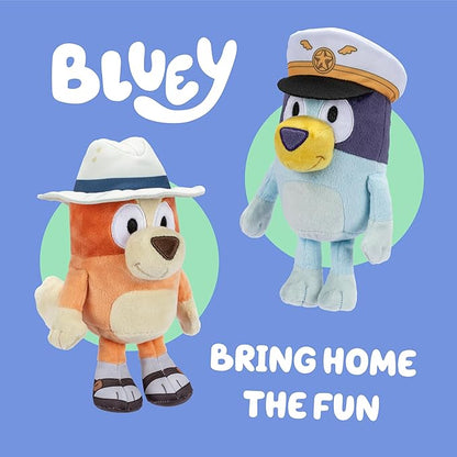 Bluey Plush Stuffed Animals Pack of 2, 16-23”, Soft, Captain and Holiday Plush Figure Toys, Cuddly Stuffed Animals for Kids Ages 3+