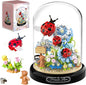 HI-REEKE Flower Ladybug Bouquet Building Block Set, Micro Mini Botanical Building Toy for Women-596 PCS