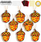 32 Sets Pine Cones Suncatchers Craft Kit DIY Window Stained Glass Effect Fall Autumn Pine Cones Paper Craft Home School Classroom Decoration Kid Birthday Gift Creative Art Project Activity Game