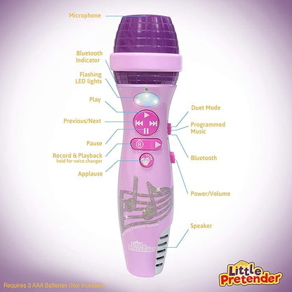 Kids Karaoke Microphone, Voice Changer Toys with 15 Pre-Installed Nursery Rhymes for Toddlers & Kid Age 3-5, Bluetooth Microphones for Singing, Microphone for Ages 3 4 5 6+ Years Old
