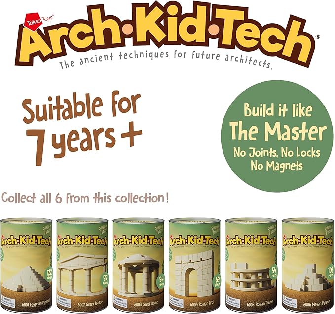 Taksa Toys Ancient Pyramid Egypt Stem Toys Educational Stackable Building Blocks Bricks for Kids Ages 7 8 9 10+ Years Old, Creative Architectural Learning Games, Montessori Toys for Children, 122 Pcs