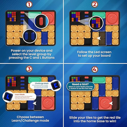 Point Games Super Slide Puzzle Game, Handheld Electronic Games for Kids, STEM Learning - Brain Teaser - IQ Puzzles Toy, Travel Toys & Great Gift, 530 Challenges for Boy & Girl, Ages 8+