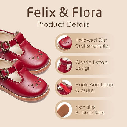 Felix & Flora Toddler Little Girl Mary Jane Dress Shoes - Ballet Flats for Girl Party School Shoes