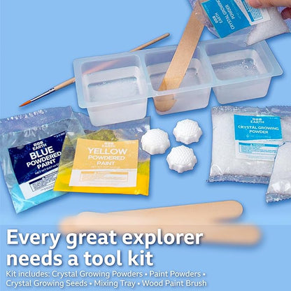 BBC Earth Science of Crystal Growing, Grow 3 Dazzling Crystals, Includes Display Case, Powdered Paints, Learning Guide, Crystal Growing Kit, STEM Toys, Kids Science Kit, STEM Kits For Kids Age 12-14