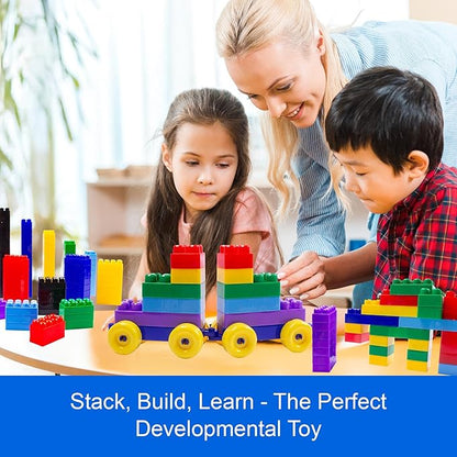Dimple Large Blocks for Toddlers/Kids Stackable, Multi-Colored, Interlocking Toys Safe, Non-Toxic Plastic Bright Colors, Waterproof Boys and Girls Age 3 + (1200 Pieces)